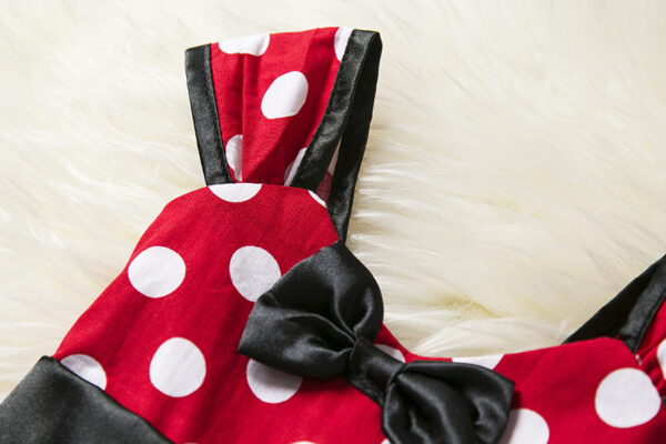 Sleeveless Vest Polka Dot Bow Princess Dress - Image 2