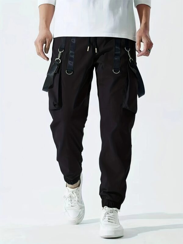 Ribbon Overalls Drawstring Sports Trousers - Image 3