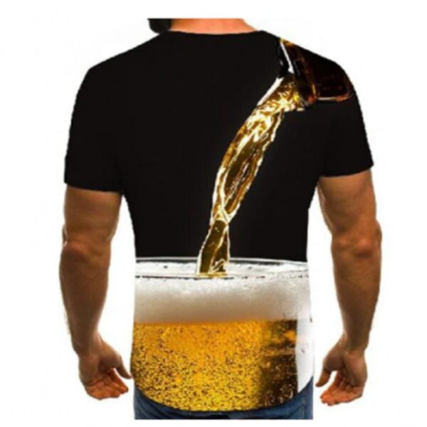 Cold Beer 3D Color Printing Men's Short-sleeved T-shirt - Image 4