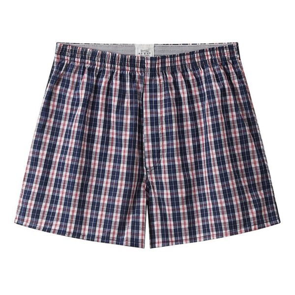 Men's Casual Arrow Pants Woven Printed Cotton Plaid Loose Breathable Boxer Briefs - Image 7