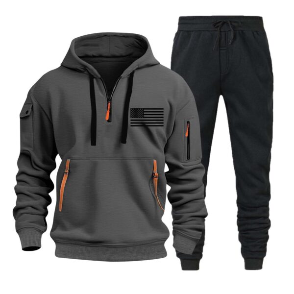 Autumn And Winter Sweater Hoodie Zipper Multi-pocket Pullover Sports Casual Suit - Image 2