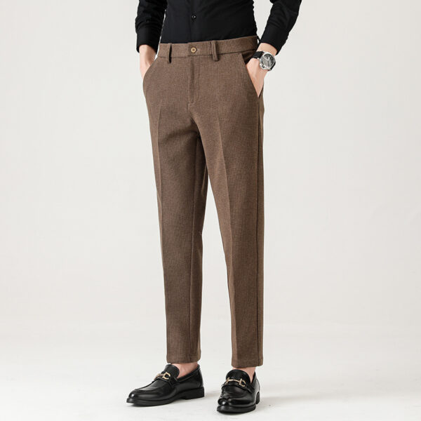 Woolen Men's Casual Pants Stretch Small Suit Pants - Image 4