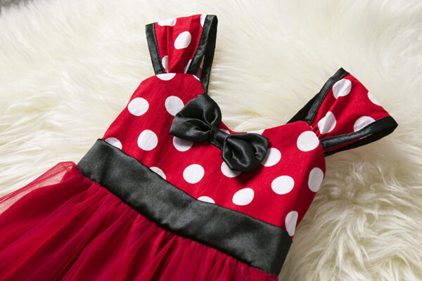 Sleeveless Vest Polka Dot Bow Princess Dress - Image 8