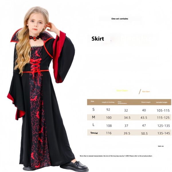 Halloween Cos Witch Children Black Clothes Horror Girl Party Costumes - Image 5