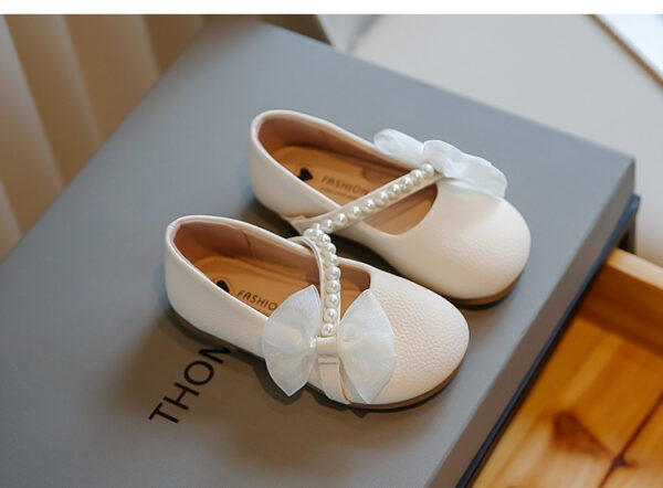 White Pearl Little Girl Baby Princess Shoes - Image 9