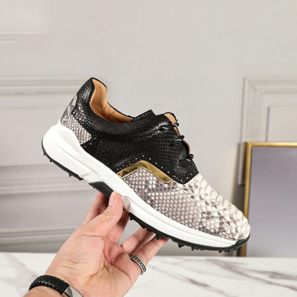 Round Head British Style Sneaker Breathable Snakeskin - Image 5