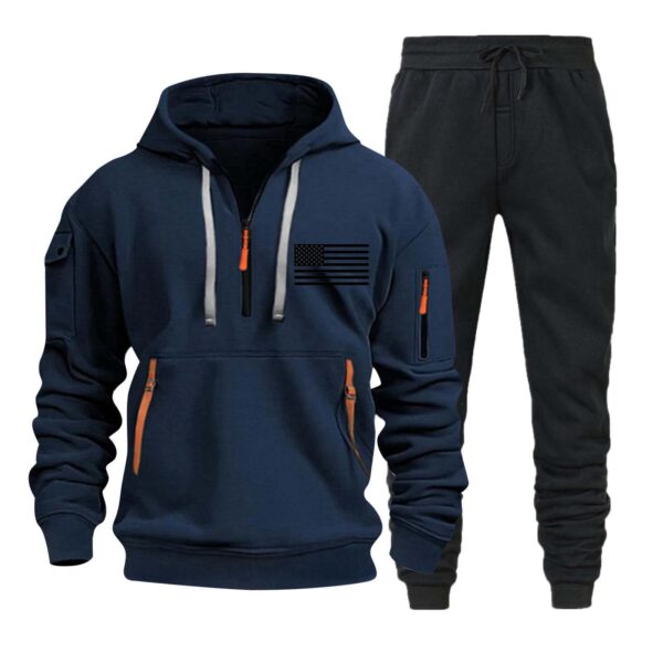 Autumn And Winter Sweater Hoodie Zipper Multi-pocket Pullover Sports Casual Suit - Image 4