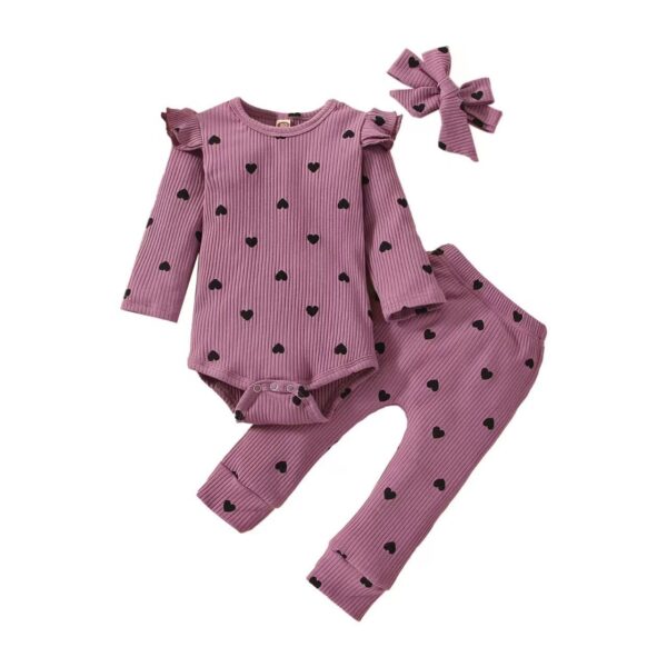 Baby Girl Love Printed Bow Hat Clothes - Image 7