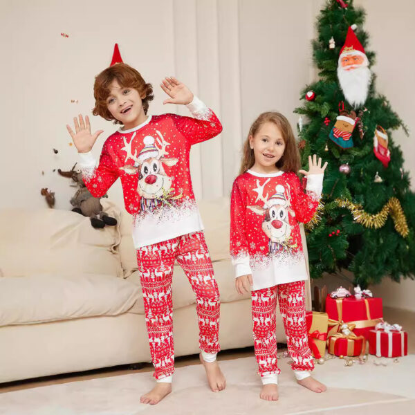 Cartoon Deer Snowflake Cute Random Printing Family Dress - Image 6