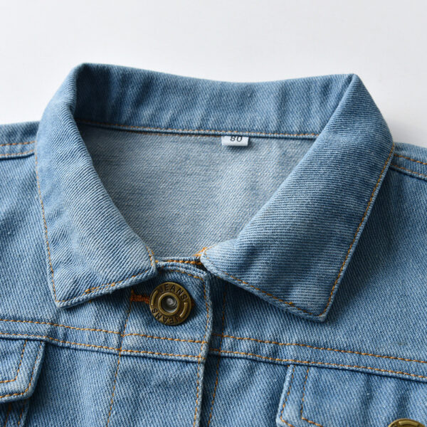 Distressed Cardigan Denim Short Long Sleeve Lapel Children's Wear - Image 5