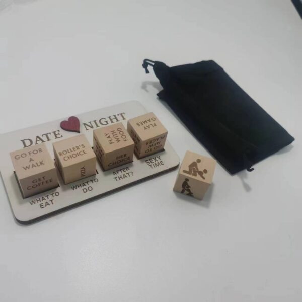 Wooden Date Night Dice Wooden Date Night Ideas Game Dice Romantic Couple Date Night Game Action Decision Dice Games For Couple - Image 4