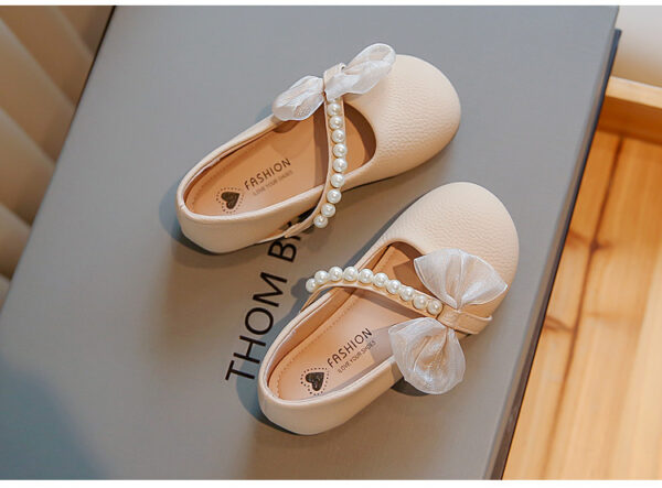 White Pearl Little Girl Baby Princess Shoes - Image 5