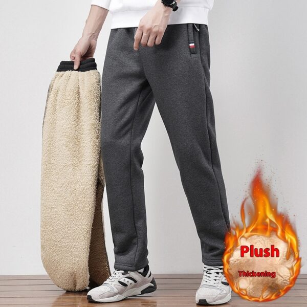 Warm Straight Ankle Tied Sports Velvet Padded Plus Size Cashmere Casual Pants - Image 6