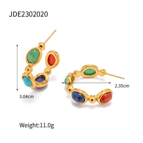 C- Shaped Stainless Steel Earrings Fashion All-match - Image 3