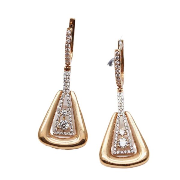 Zircon Earrings Rose Gold Plated All-match Simple - Image 5