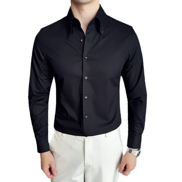 Men's Quality Fashion Non-ironing Plus Size Long Sleeve Shirt - Image 3