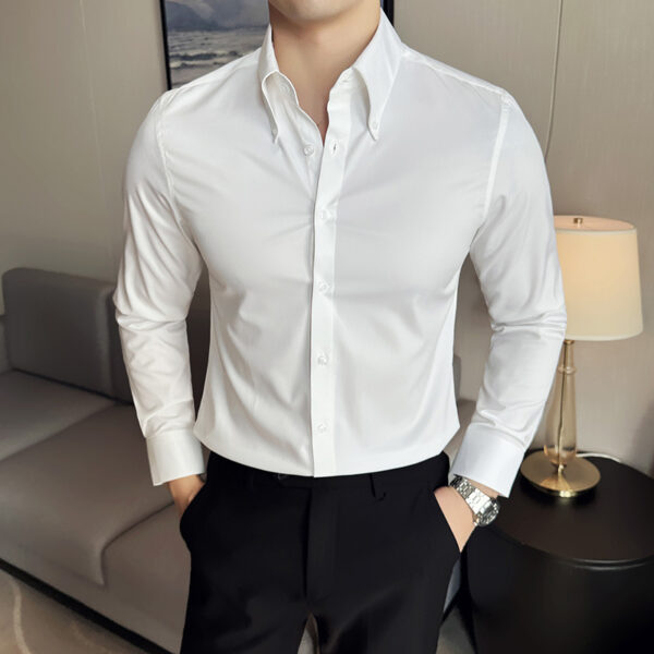 Men's Quality Fashion Non-ironing Plus Size Long Sleeve Shirt - Image 4