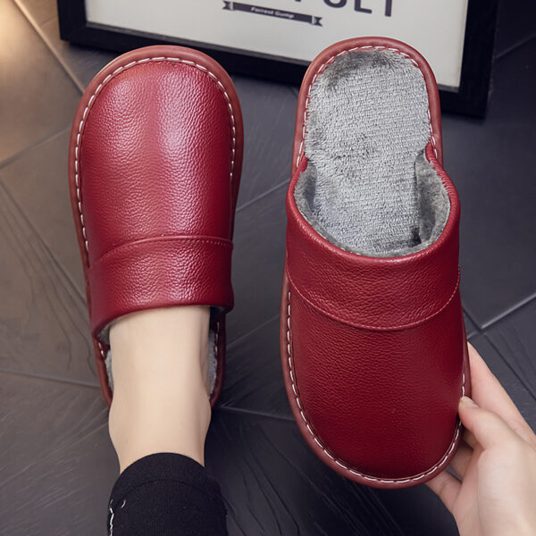 Genuine Leather Warm Household Cowhide Cotton Slippers - Image 9