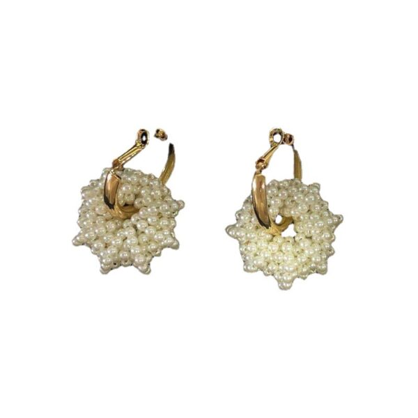 Ins Fashion Trend Simple Lady Hand-woven Pearl Earrings - Image 5