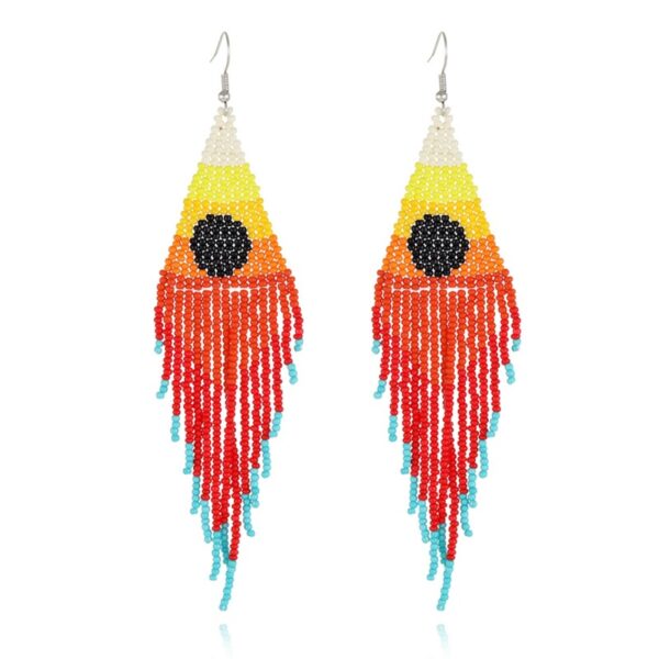 Europe And America Creative Sea Sunrise Landscape Tassel Earrings Female Ethnic Style Long Handmade Bead - Image 7