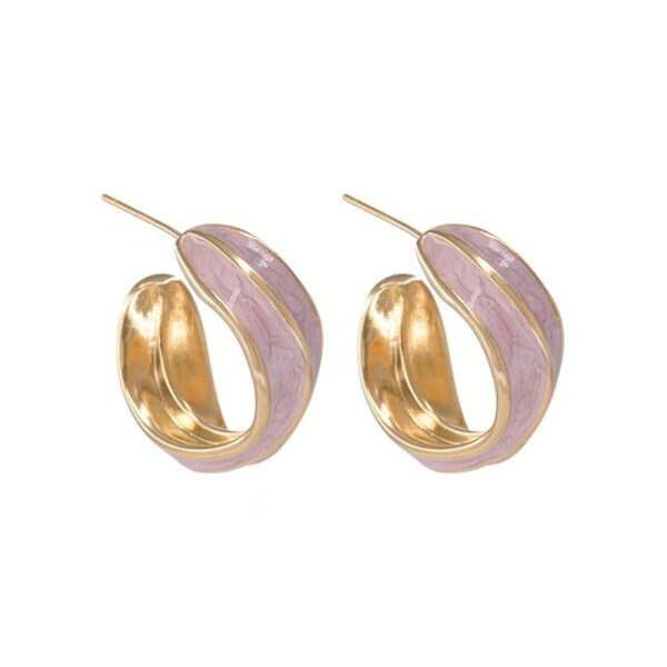 Retro Drip Glazed Round Simple Wild Earrings Women - Image 4