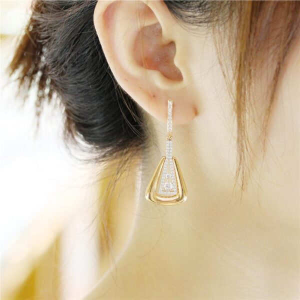 Zircon Earrings Rose Gold Plated All-match Simple - Image 4