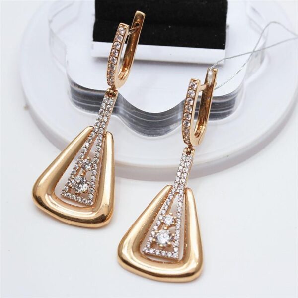 Zircon Earrings Rose Gold Plated All-match Simple - Image 3