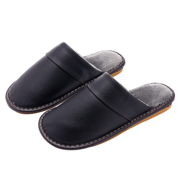 Genuine Leather Warm Household Cowhide Cotton Slippers - Image 3