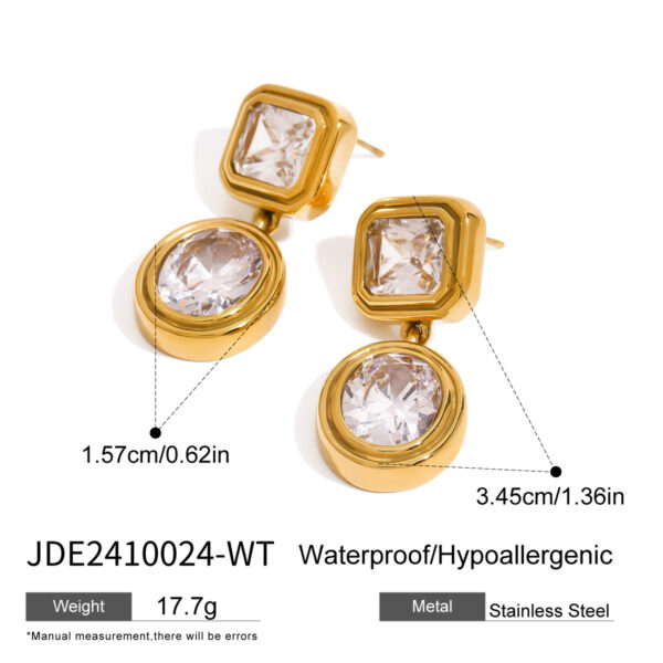 Women's Fashion Personalized Zircon Geometric Earrings - Image 2