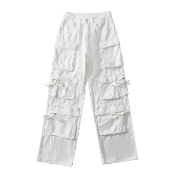 American Style Fashion Work Clothes Style Straight-leg Denim Trousers - Image 4