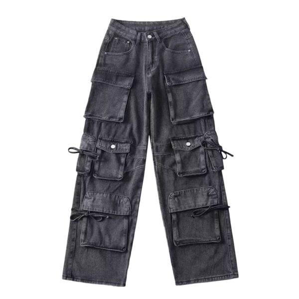 American Style Fashion Work Clothes Style Straight-leg Denim Trousers - Image 5