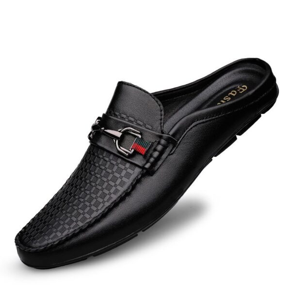 Men's Half-slippers Lazy Slip-on Leather Casual Shoes For Men - Image 2