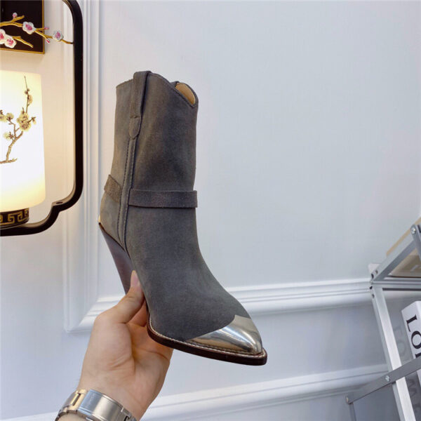 Women's Boots Pointed Toe Iron Toe Fashion Profiled Heel Boots - Image 4