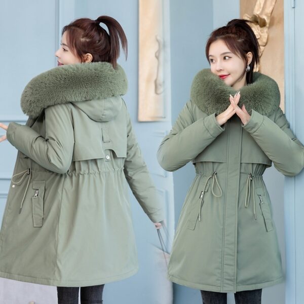 Women's Mid-length Slim Fashion Cotton-padded Jacket - Image 4