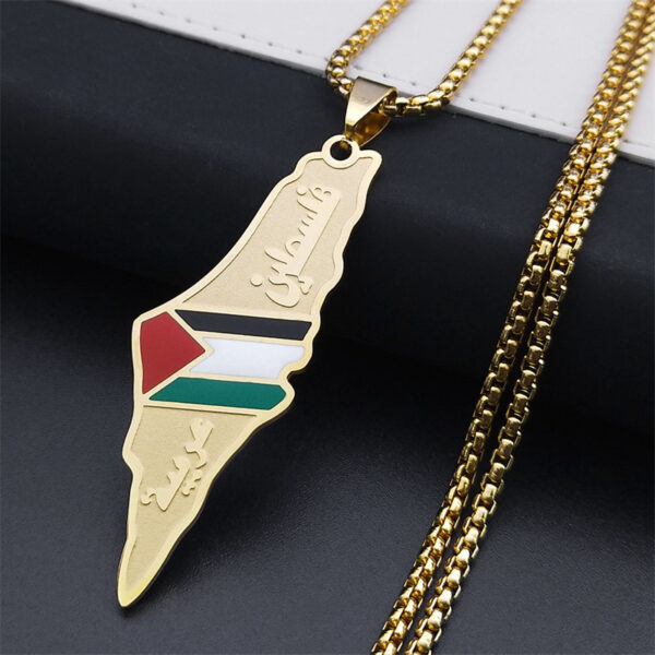 Palestine Israel Map Pendant Necklaces For Men Women Stainless Steel Gold Color Palestinians Ethnic Map Jewelry Gifts - Image 7