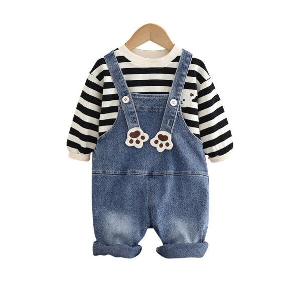 Children's Fashionable Clothes Boys' Striped Two-piece Set - Image 3