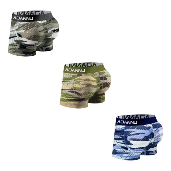 Camouflage Mesh Breathable Removable Cup Hip Cushion Men's Hip Lifting Underwear - Image 2