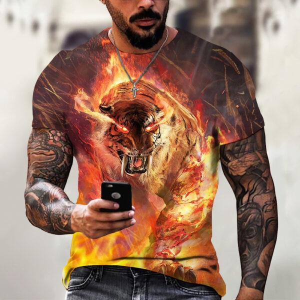 Animal Beast Lion 3D Printed Summer Men's T-shirt - Image 7