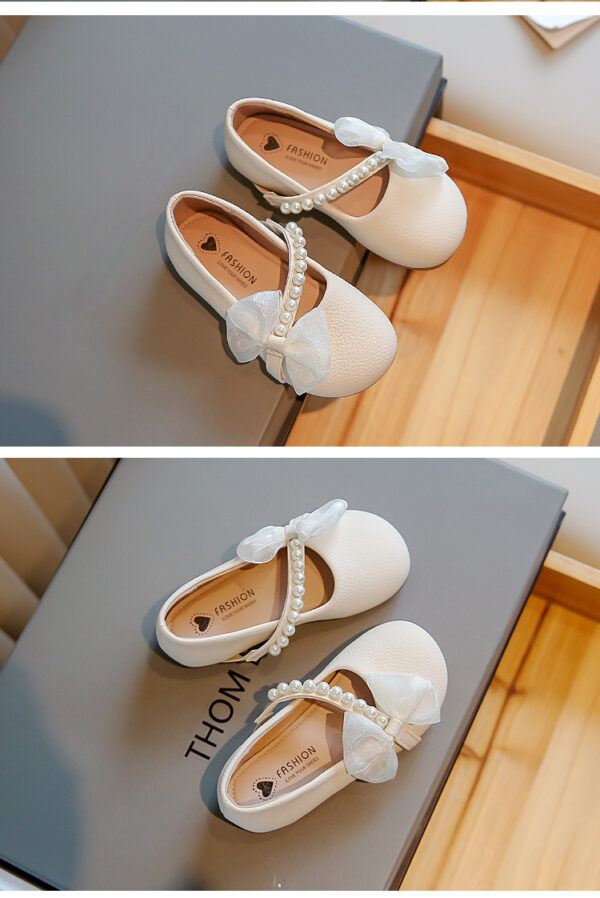 White Pearl Little Girl Baby Princess Shoes - Image 3