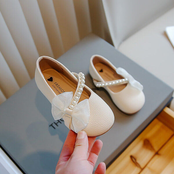 White Pearl Little Girl Baby Princess Shoes - Image 8