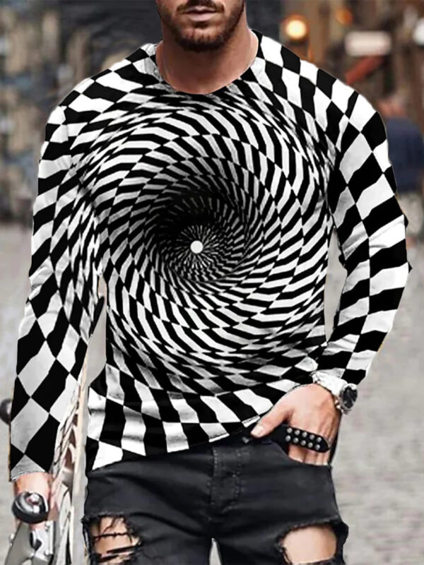 Trendy Hip-hop Gradient Swirl Retro T-shirt - Image 9