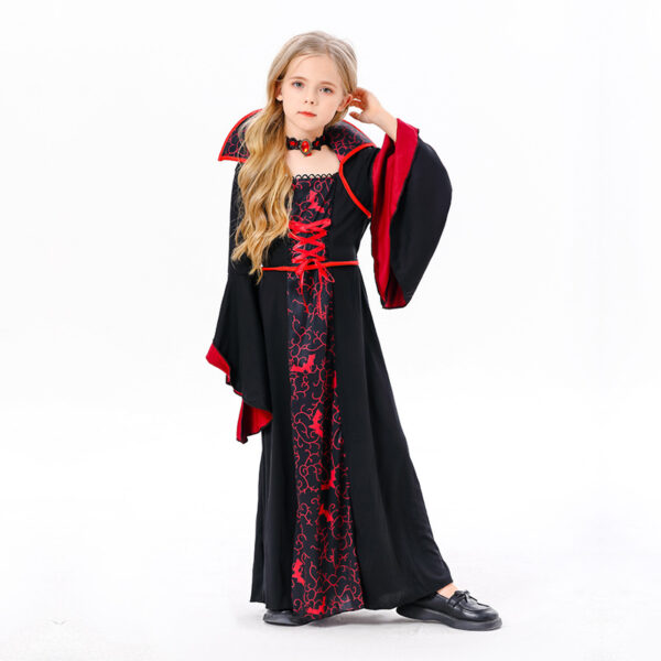 Halloween Cos Witch Children Black Clothes Horror Girl Party Costumes - Image 3