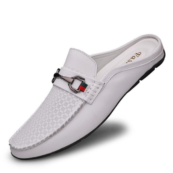 Men's Half-slippers Lazy Slip-on Leather Casual Shoes For Men - Image 6