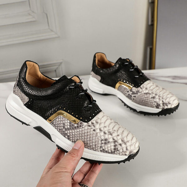 Round Head British Style Sneaker Breathable Snakeskin - Image 3