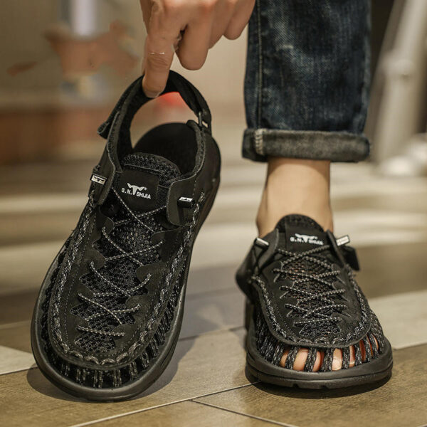 Men's Summer Woven Hollowed Sports Outdoor Stream Trekking Shoes Sandals - Image 3