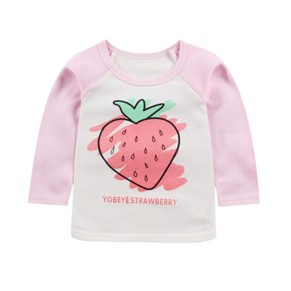 Children's Long Sleeve Casual Cartoon Round Neck Raglan Sleeves Top - Image 2