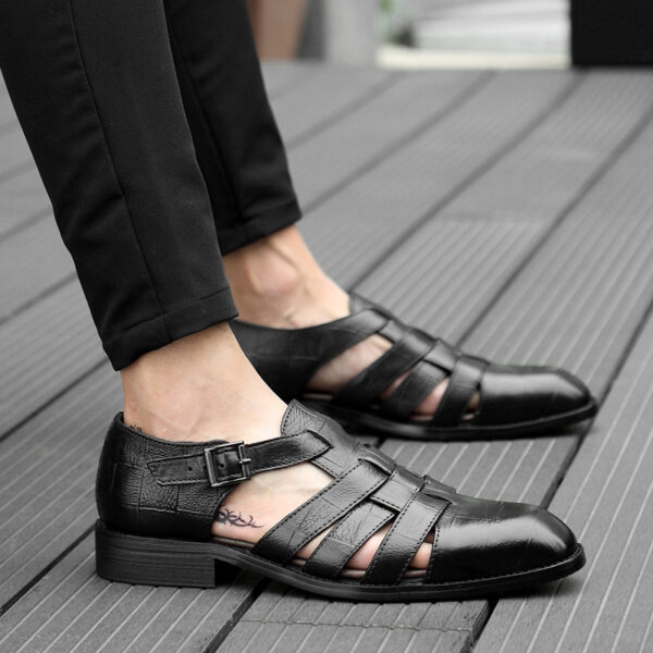 Hollow Business Formal Men's Comfortable Buckle Shoes - Image 5