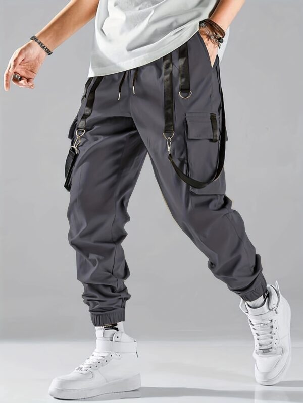 Ribbon Overalls Drawstring Sports Trousers - Image 2