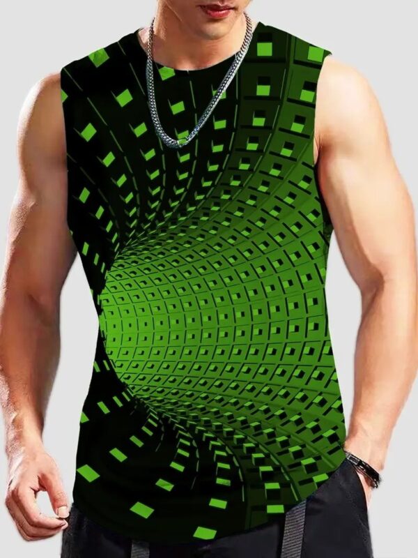 Men's Plus Size Sleeveless Vest 3D Retro Printed Fashion - Image 3