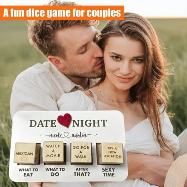 Wooden Date Night Dice Wooden Date Night Ideas Game Dice Romantic Couple Date Night Game Action Decision Dice Games For Couple - Image 3